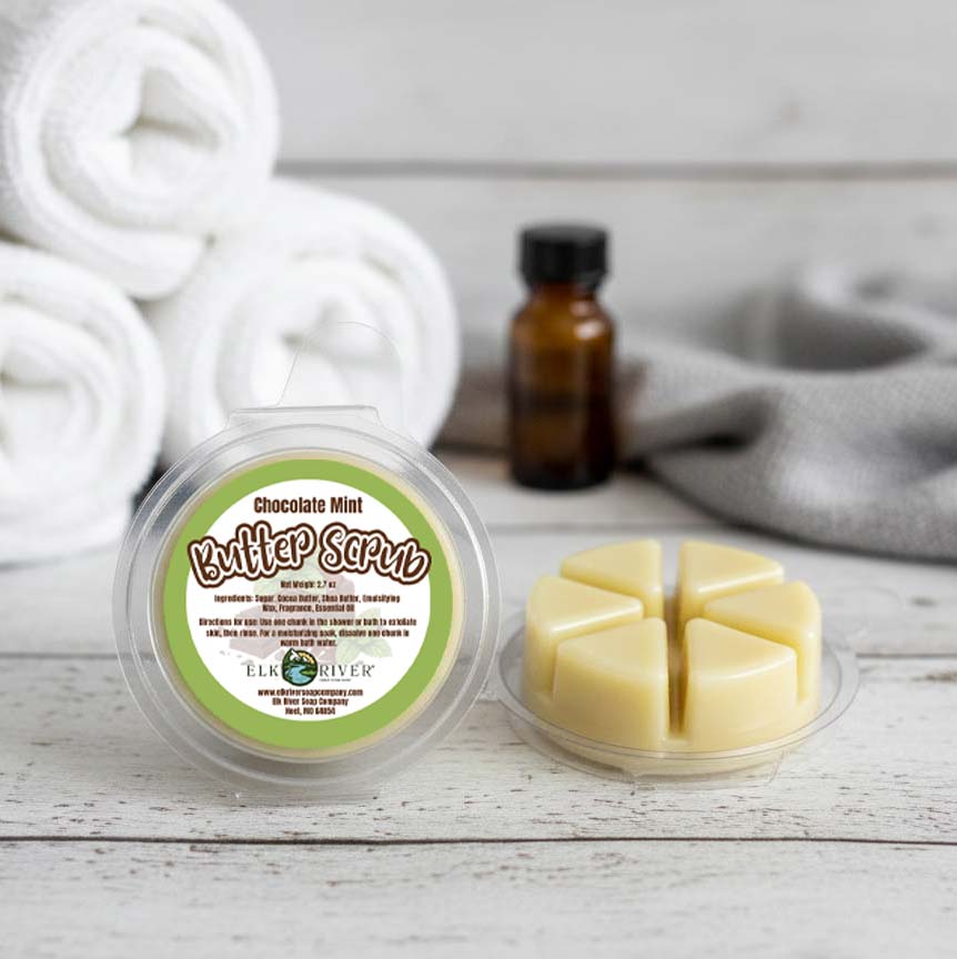 Chocolate Mint Butter Scrub - Dual Use Sugar Scrub & Bath Melt