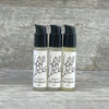 three pump bottles of love my locks hair serum